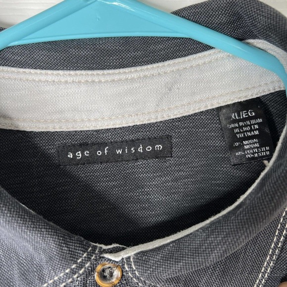 Age of Wisdom Polo Shirt Mens XL Collared Short Sleeve Casual 3 Button Shirt - Picture 2 of 6